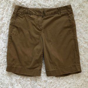 J Crew Stretch Brown Bermuda Chino Shorts